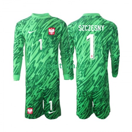 Billiga Fotbollströjor Polen Szczesny 1 Målvakt Barn Tredje tröja 2024 Långärmad